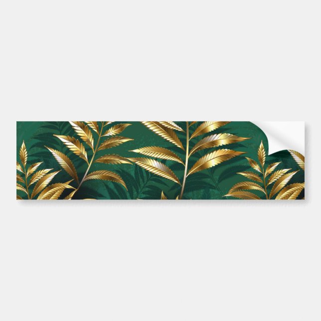 Adesivo Para Carro Seamless pattern with golden ferns (Frente)