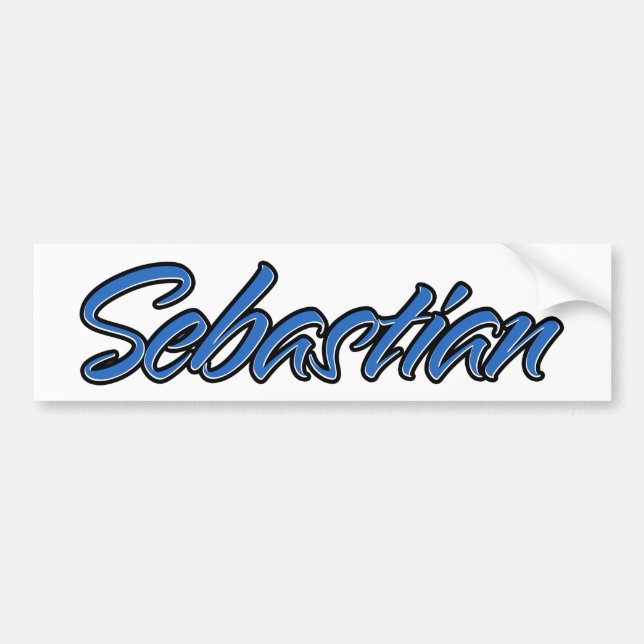 Adesivo Para Carro Sebastian Name blue Sticker Autoaufkleber (Frente)