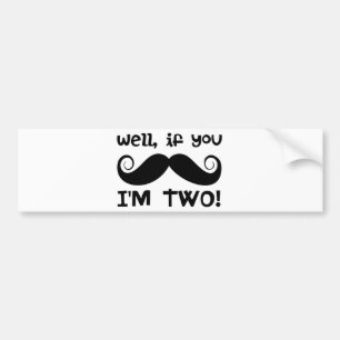 Adesivo Para Carro segundo aniversário Mustache