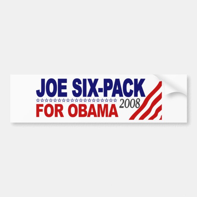 Adesivo Para Carro Seis-Bloco de Joe para Obama 2008 (Frente)