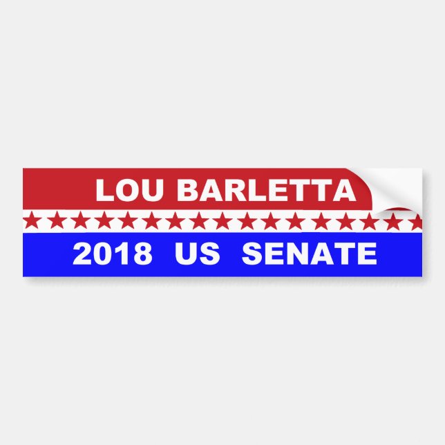 Adesivo Para Carro Senado de Lou Barletta E.U. Pensilvânia 2018 (Frente)
