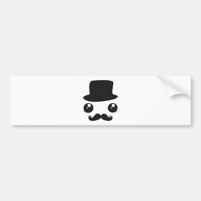 Adesivo Para Carro Senhor Kawaii Bigode Holmes (Frente)