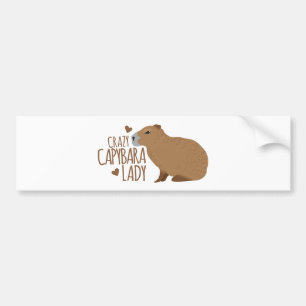 Adesivo Para Carro senhora louca do capybara