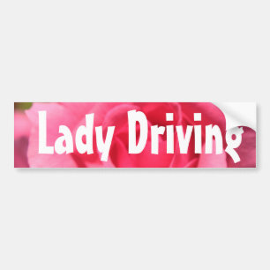 Adesivo Para Carro senhora rosa rosa rosa, mulher dirigindo para-choq