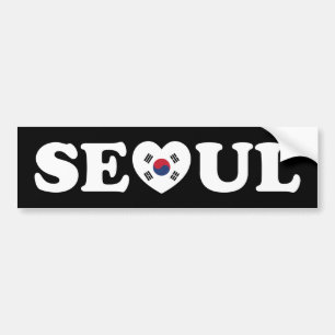 Adesivo Para Carro Seoul Love Heart Taegeukgi Flag