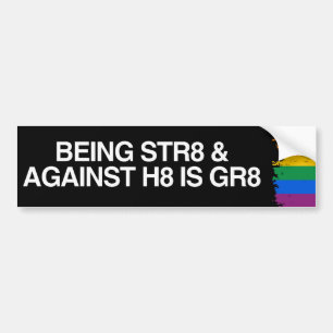 ADESIVO PARA CARRO SER STR8 CONTRA H8 É GR8 - .PNG