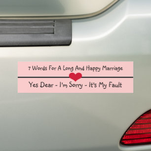 Adesivo Para Carro Sete palavras para um longo e feliz Casamento