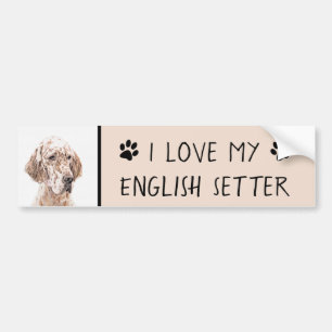 Adesivo Para Carro Setter Inglês Laranja Belton - Pintura de Cão