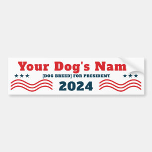 Adesivo Para Carro Seu Cão para o Presidente 2024 Patriótico Engra