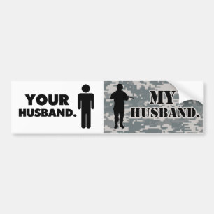 Adesivo Para Carro Seu Marido Minha Esposa Militar do Marido