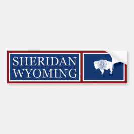 Adesivo Para Carro Sheridan Wyoming Flag Bumper Sticker