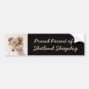 Adesivo Para Carro Shetland Sheepdog Puppy Pintura Original