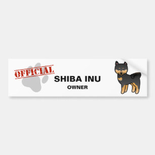 Adesivo Para Carro Shiba Inu, Cartoon Preto E Tan