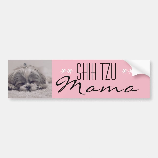 Adesivo Para Carro Shih Tzu Mama Bumper Sticker para Mães de Cão (Frente)