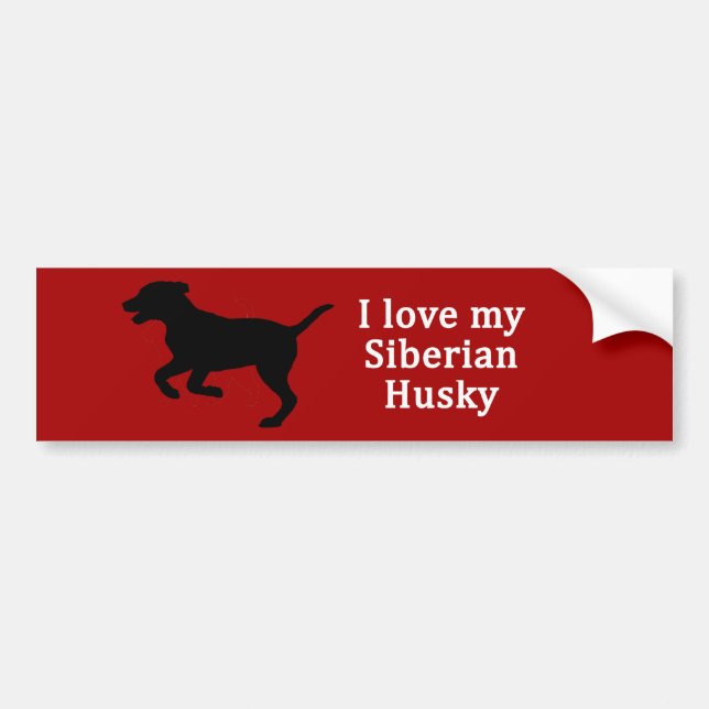 Adesivo Para Carro Siberian Husky Dog Love (Frente)