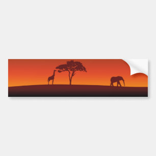 Adesivo Para Carro Silhueta africana do safari - autocolante no vidro