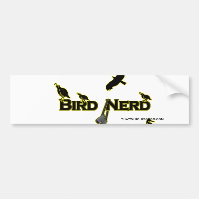 Adesivo Para Carro Silhueta do nerd do pássaro (Frente)
