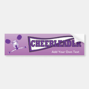 Adesivo Para Carro Silhueta roxa da menina do cheerleader