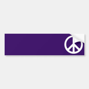 Adesivo Para Carro Símbolo de Paz Branco em Roxo Escuro