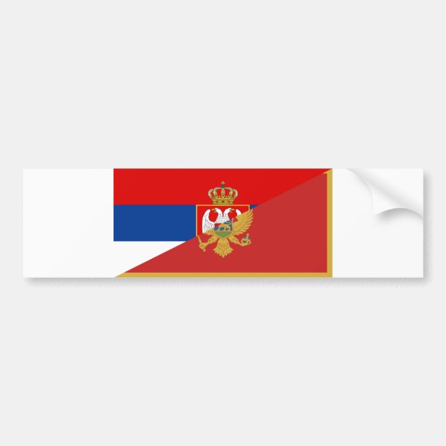 Adesivo Para Carro símbolo do país da bandeira de serbia Montenegro (Frente)