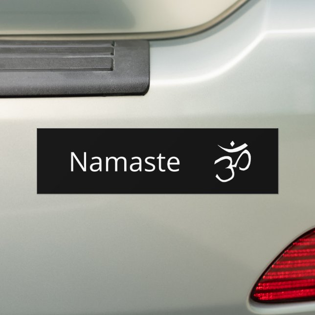 Adesivo Para Carro Símbolo Om Namaste Espiritual Preto Branco (No carro)