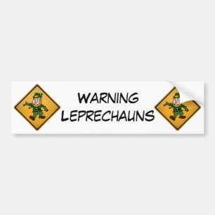 Adesivo Para Carro Sinal de aviso do Leprechaun dos desenhos animados