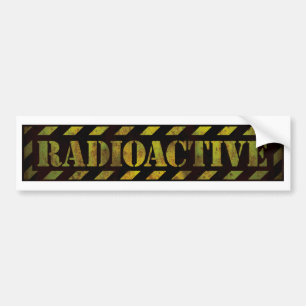Adesivo Para Carro Sinal de Aviso Radioativo Grunge Legal