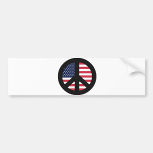 Adesivo Para Carro Sinal de paz com bandeira americana