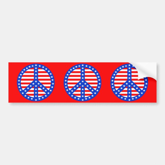 Adesivo Para Carro Sinal de Paz de Estrelas e Stripes (Frente)