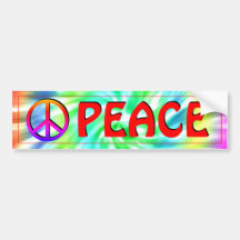 Sinal de Paz Tie-Dye Bumper Sticker