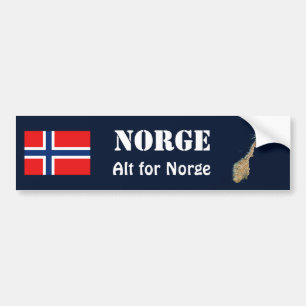 Adesivo Para Carro Sinalizador da Noruega + Autocolante do Mapa
