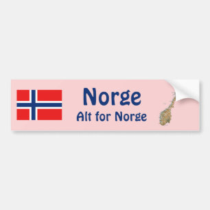 Adesivo Para Carro Sinalizador da Noruega + Bumper Sticker