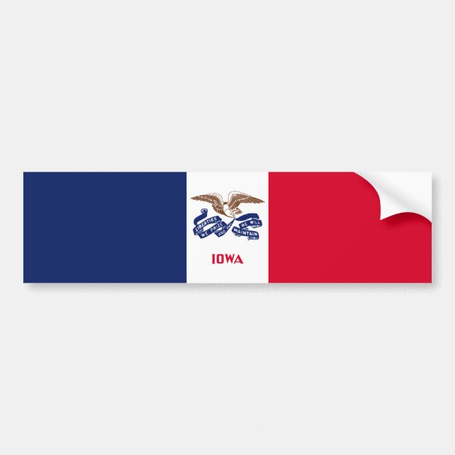 Adesivo Para Carro Sinalizador do Estado de Iowa (Frente)