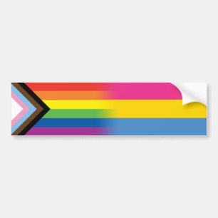Adesivo Para Carro Sinalizador do Orgulho de Progresso Inclusivo LGBT