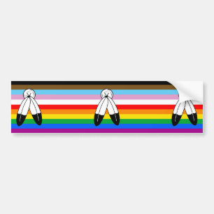 Adesivo Para Carro Sinalizador do Orgulho de Progresso LGBTQ+ com Doi