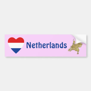 Adesivo Para Carro Sinalizador Holandês Heart + Bumper Sticker