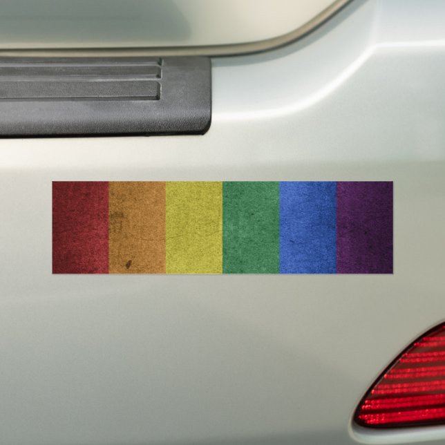 Adesivo Para Carro Sinalizador orgulho gay Arco-Íris (No carro)