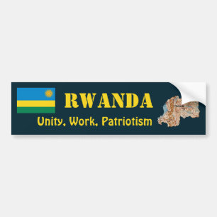 Adesivo Para Carro Sinalizador Ruanda + Autocolante do Mapa
