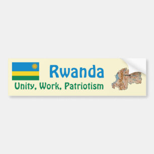 Adesivo Para Carro Sinalizador Ruanda + Autocolante do Mapa