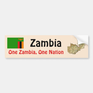 Adesivo Para Carro Sinalizador Zâmbia + Autocolante do Mapa