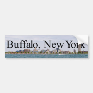Adesivo Para Carro Skyline do búfalo NY com o búfalo na etiqueta do