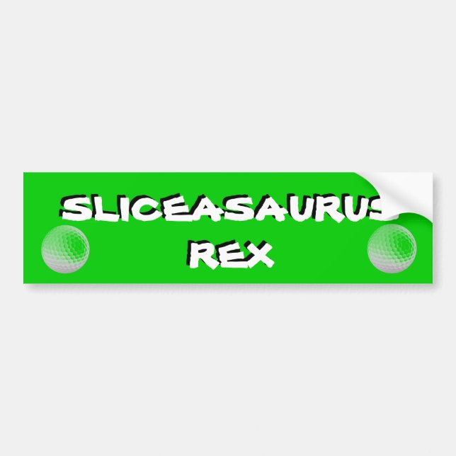 Adesivo Para Carro Sliceasaurus Rex Carrinho de Golfe Engraçado (Frente)