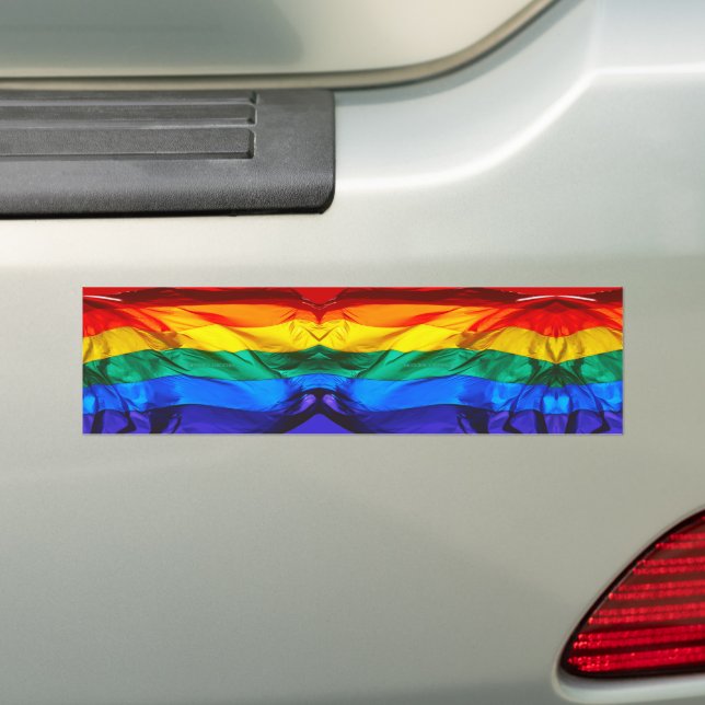 Adesivo Para Carro SlipperyJoe's artístico Wave Orgulho gay Flag pres (No carro)
