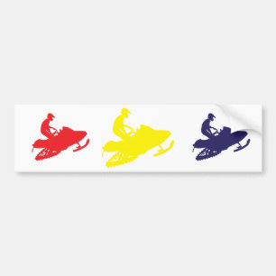 Adesivo Para Carro Snowmobiler/Vermelho,Amarelo,Azul