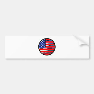 Adesivo Para Carro Soccer Ball & USA Flag2 O MUSEUM Zazzle Black-C