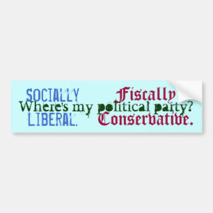 Adesivo Para Carro Social liberal. , Fiscal conservador., Whe…