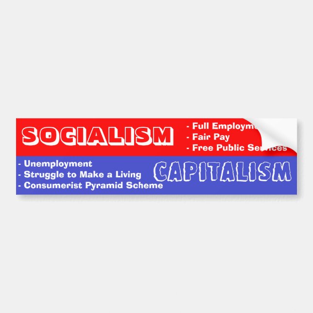 Adesivo Para Carro Socialismo contra o capitalismo Bumpersticker (Frente)