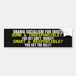 ADESIVO PARA CARRO SOCIALISMO DE OBAMA PARA IDIOTA…