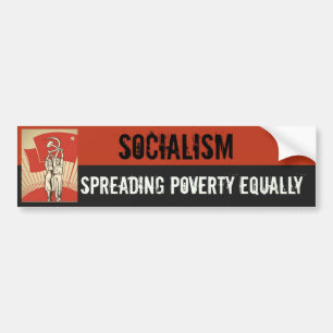 ADESIVO PARA CARRO SOCIALISMO - ESPALHAR A POBREZA IGUALMENTE