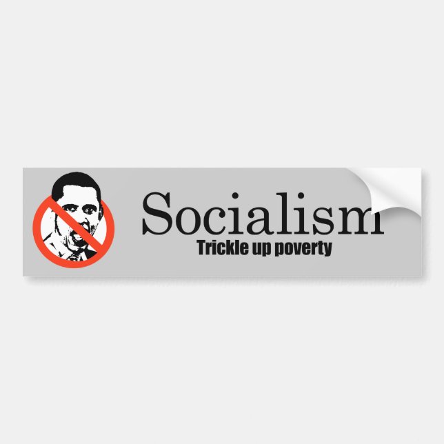 Adesivo Para Carro Socialismo - gotejamento acima da pobreza (Frente)